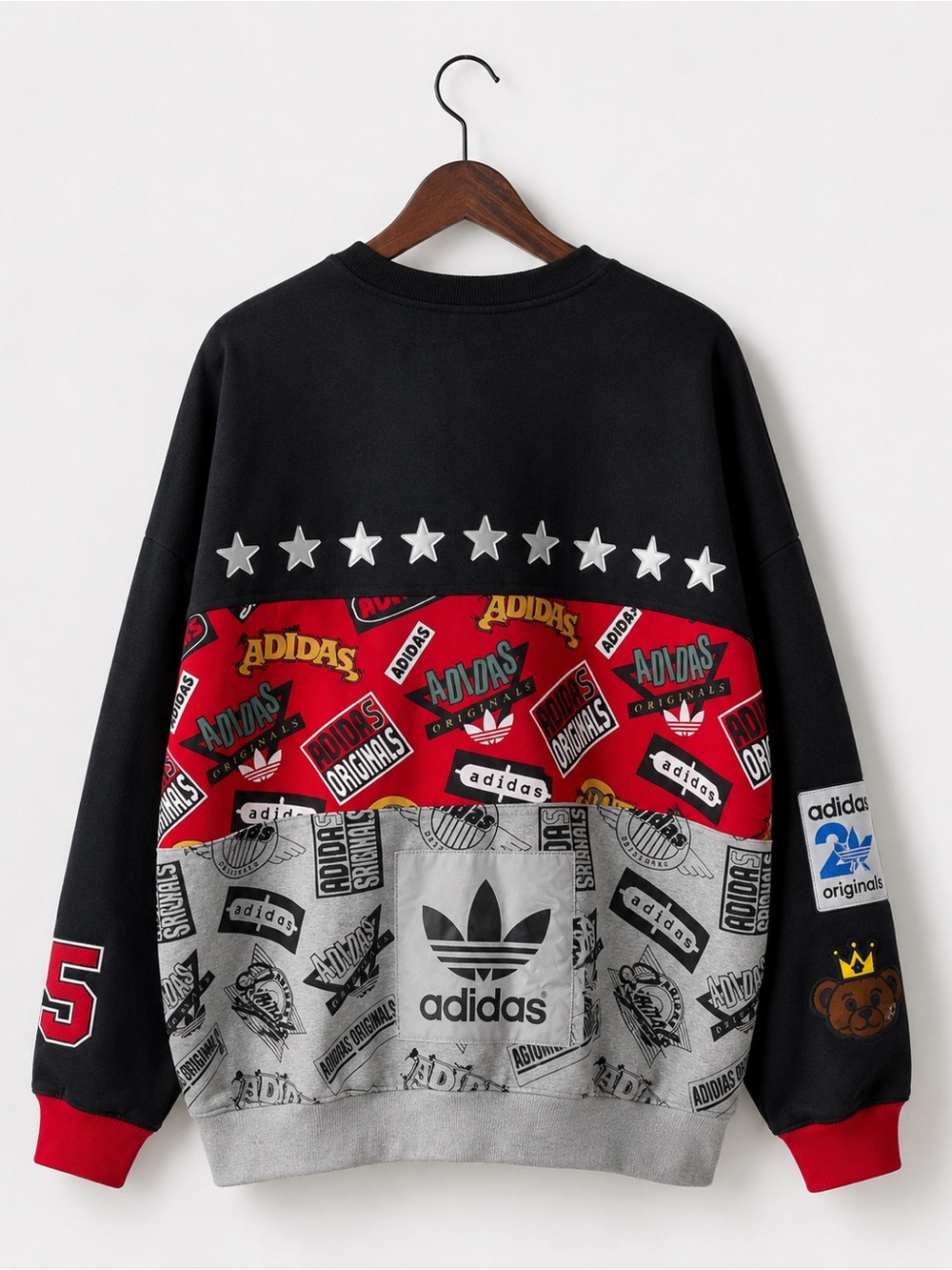 RARE VINTAGE ADIDAS ORIGINALS X NIGO 25TH ANNIVERSARY JAMS BLOCKED CREWNECK 2XL - Picture 3 of 12